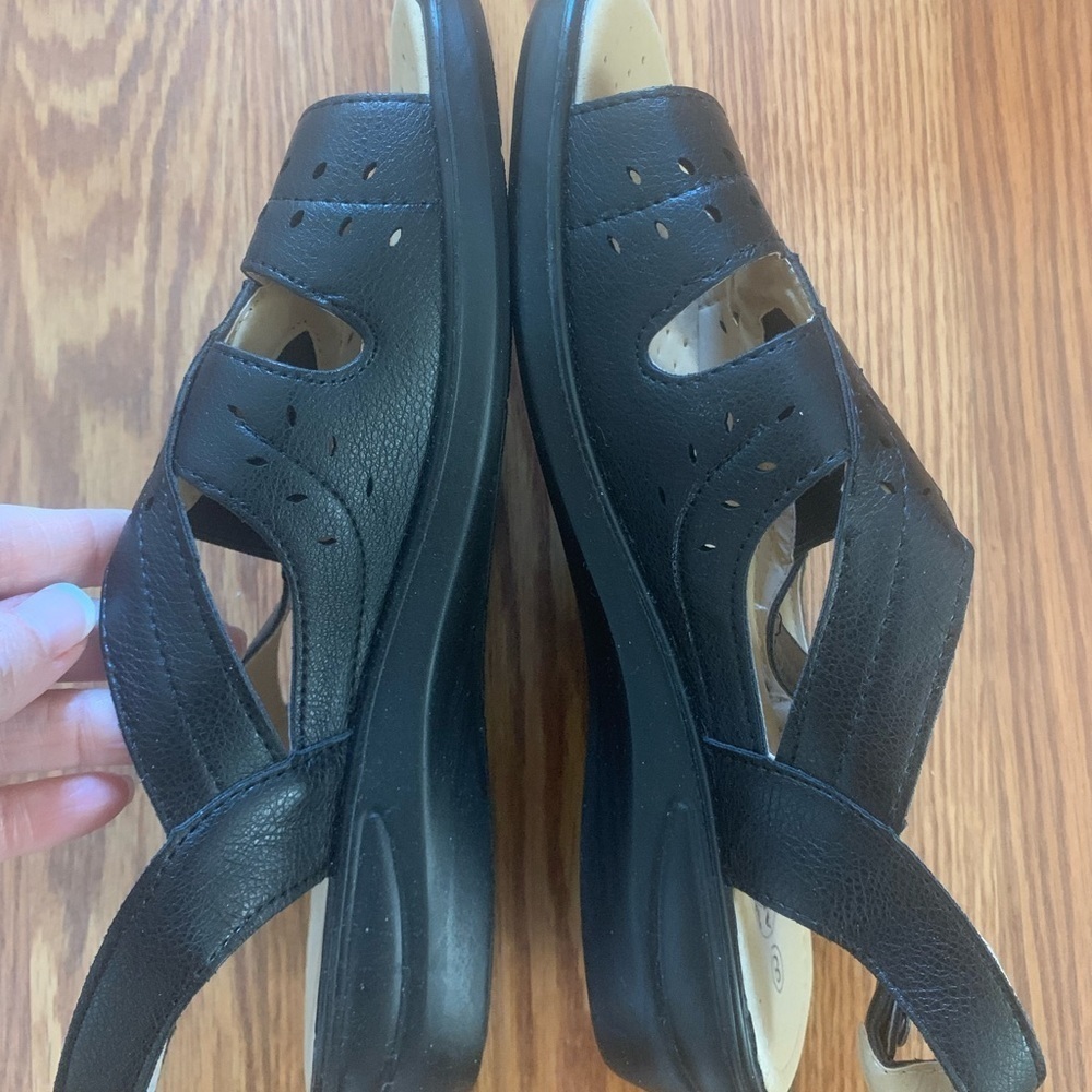 ANNA ALMEIDA 8 Women’s Black sandals NEW - Picture 7 of 12
